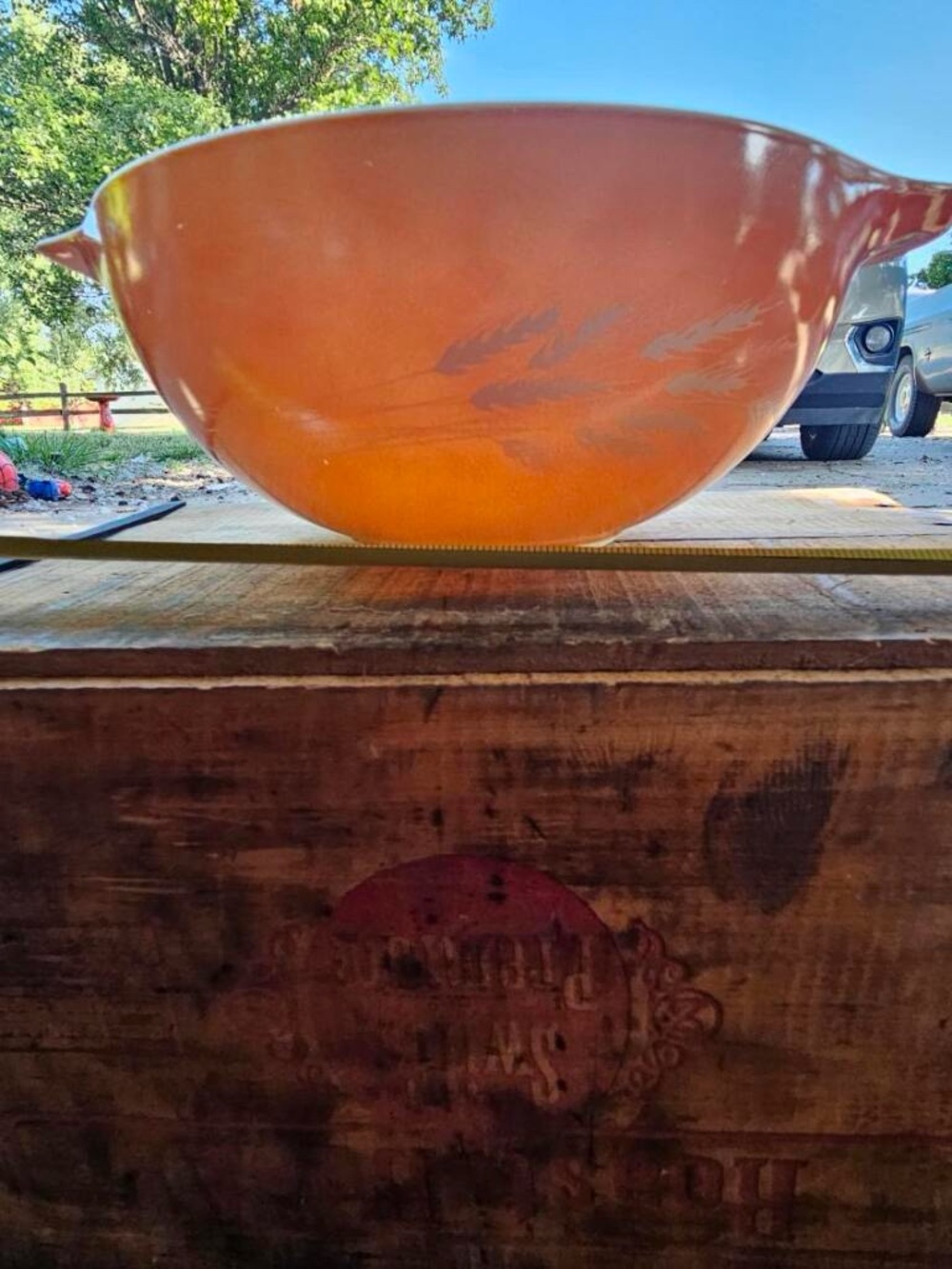 Vintage Pyrex Autumn Harvest Orange Cinderella Mixing Bowl 403 2.5 Qt
